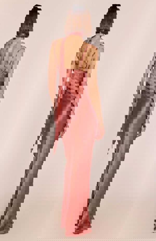 Rewritten London Pollenca Dress in Terracotta Satin