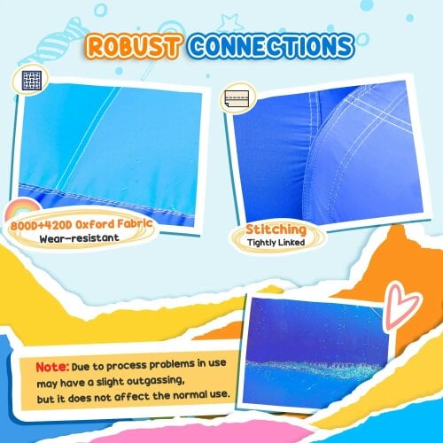 Bobobiy 4-in-1 Kids Bouncy Castle with Double Slides, Trampoline, Pool, Climbing Wall and Blower, Age 3-8, 3.8 x 3.7 x 2.3m