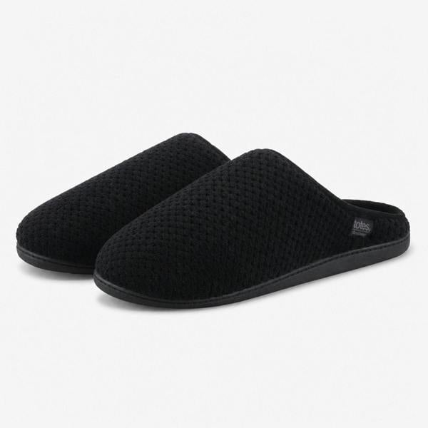 Totes SWEPT BACK POPCORN MULE SLIPPER Mules Mules   in  Black