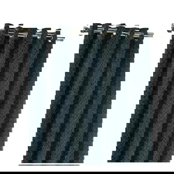 Furn Neptune Velvet Eyelet Curtains - Navy