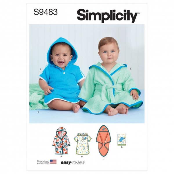 Simplicity Sewing Pattern 9483, Robes for Baby, A (XXS-XS-S-M-L) - Easy