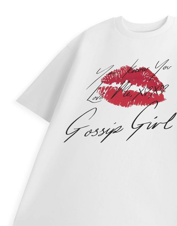 Gossip Girl Womens White You know you love me tee Short Sleeved T-Shirt