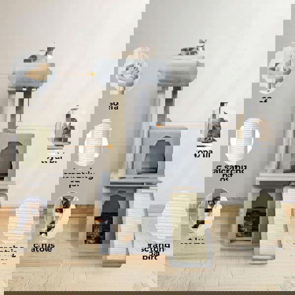 Skylos Cat Tree Tower Multi-Level Scratching Posts Condo House Cat Furniture