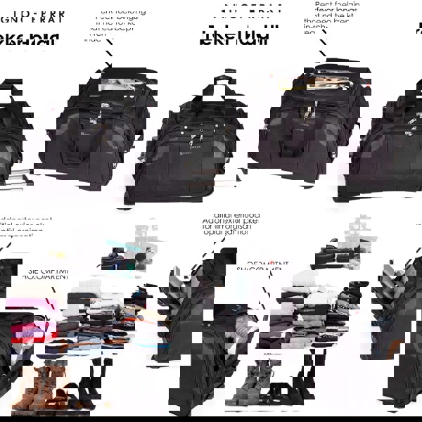 Gino Ferrari Lightweight Wheeled Holdall Duffel Bag with Stress Tested Skate Wheels