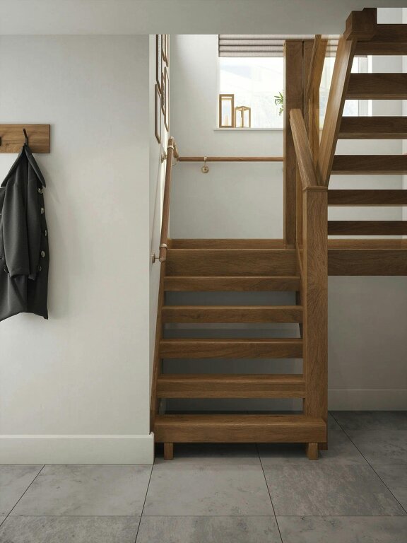 Handrails Direct Stoneleigh Red Oak Half Turn Handrail