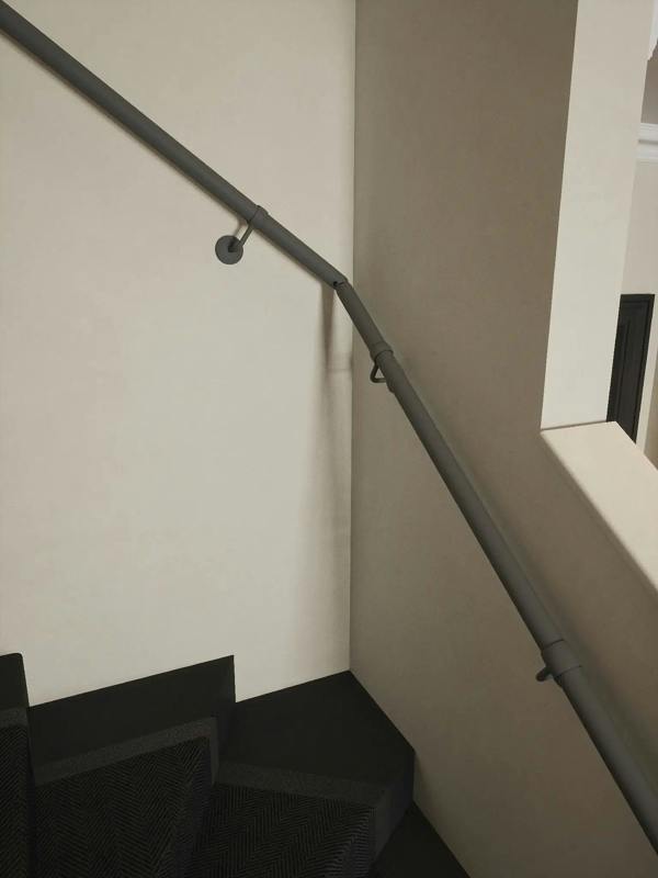 Luddington Textured Grey Single Winder Handrail showing elbow and turn