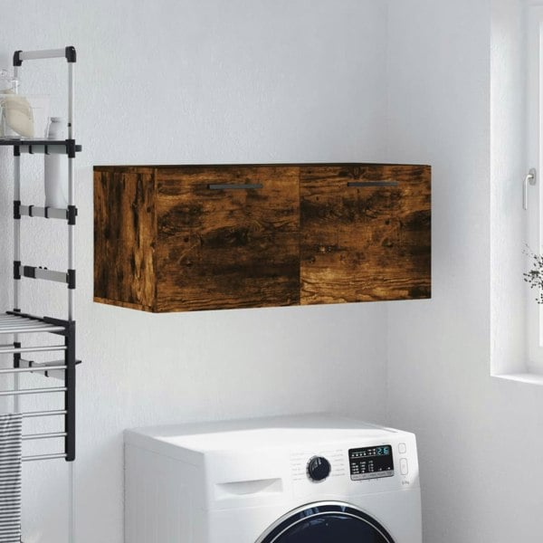 Berkfield Wall Cabinet Smoked Oak 80x36.5x35 cm Engineered Wood