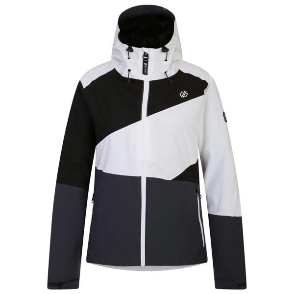 Dare 2B Womens/Ladies Ice Colour Block Ski Jacket - White/Ebony Grey - 