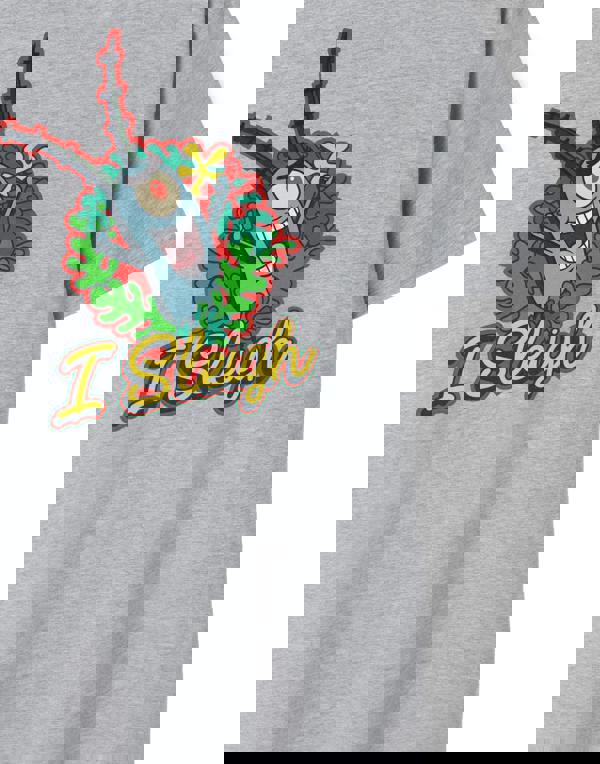 SpongeBob SquarePants Womens Grey I Sleigh Short Sleeved T-Shirt