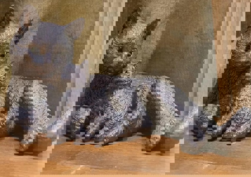 Inspirational Gifting Cat and Kitten Garden Sculpture Ornament Decor