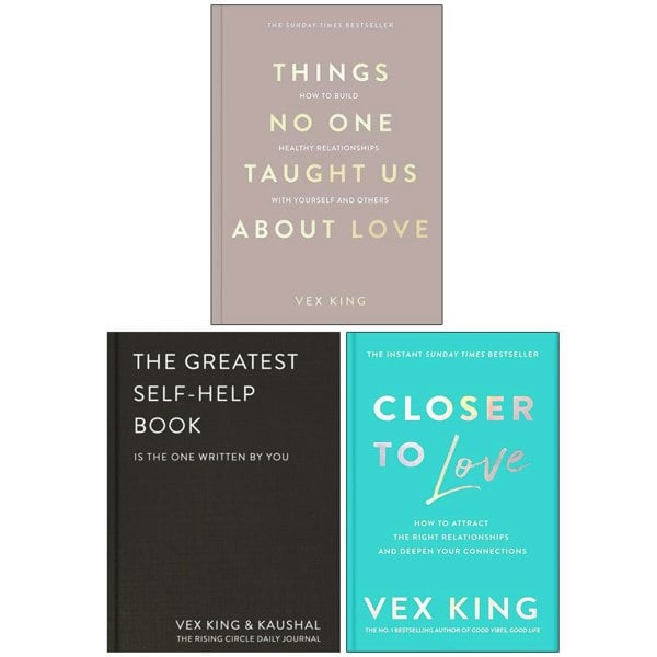 Vex King 3 Book Set Things No One Taught Us About Love, The Greatest Self-Help Book, Closer to Love