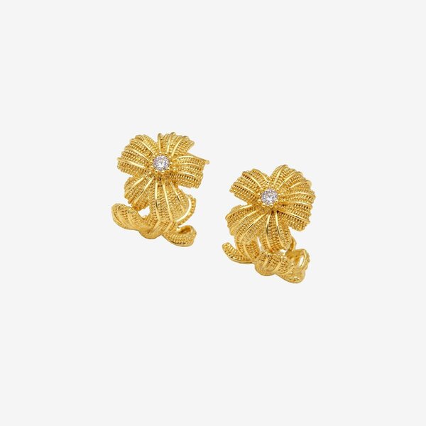 Uchi & Soto Kinmokusei Floral Stone Hoops