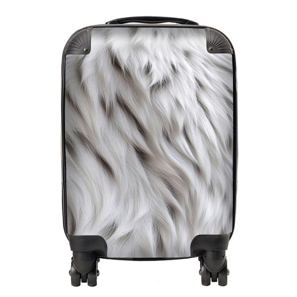 Warren Reed White Tiger Fur Design Suitcase