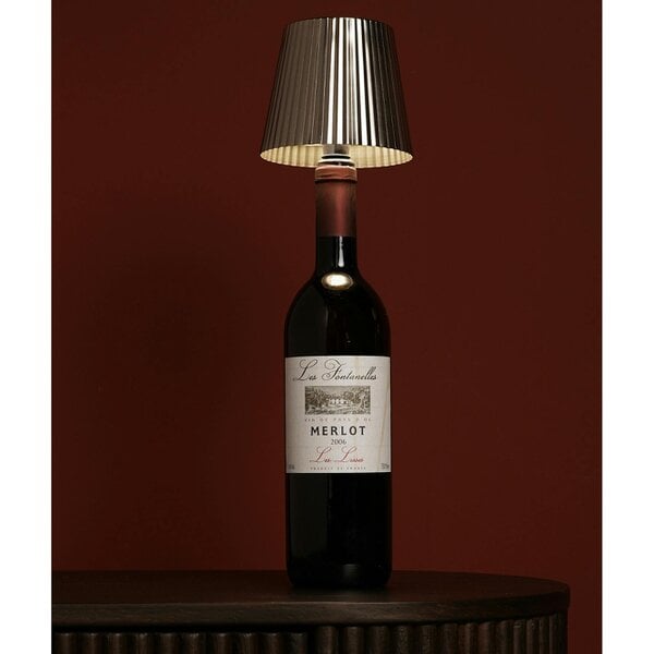 Hestia Wine Bottle Lamp Topper LED Rechargeable Touch Lamp - Silver