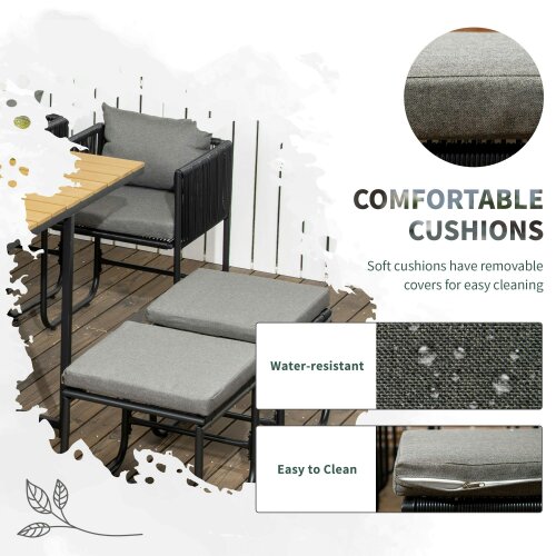 Wyld Haus Latata Black Rattan String 10 Seater Cube Garden Dining Set With Stools And Rectangular Table