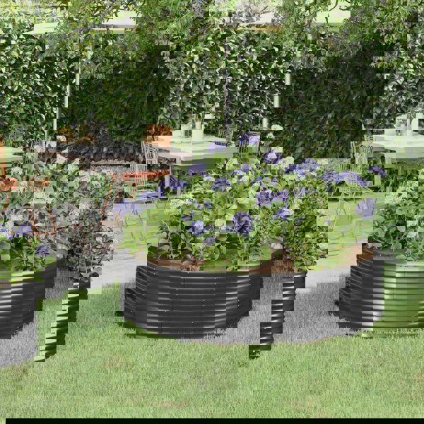 Berkfield Garden Raised Bed Powder-coated Steel 140x140x36 cm Anthracite