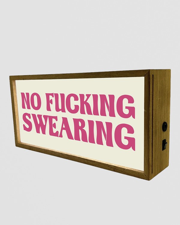 LED Light Box Sign - No Swearing Allowed (Sort Of)