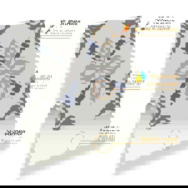 WT1563 - Palace Light Grey Moroccan Wall Tile Sticker Set - 15 cm x 15 cm - 24 pcs