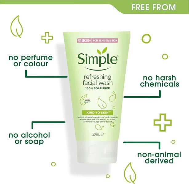 Simple Refreshing Facial Wash 150ml Pack of 3
