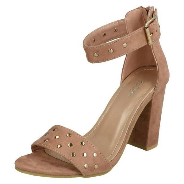 Spot On Ladies Spot On Mid Chunky Heel Sandals