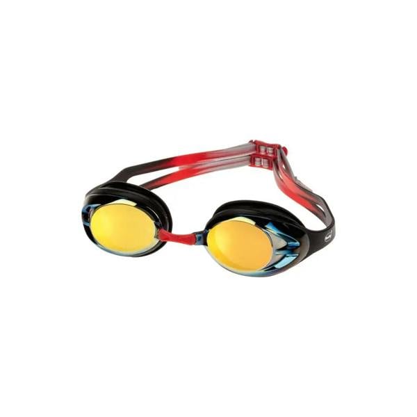 Fashy Power Mirrored swim goggles with yellow lenses and red accents