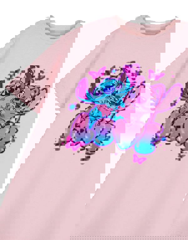 Lilo & Stitch Lilo & Stitch Girls Pink Pink Love Short Sleeved T-Shirt