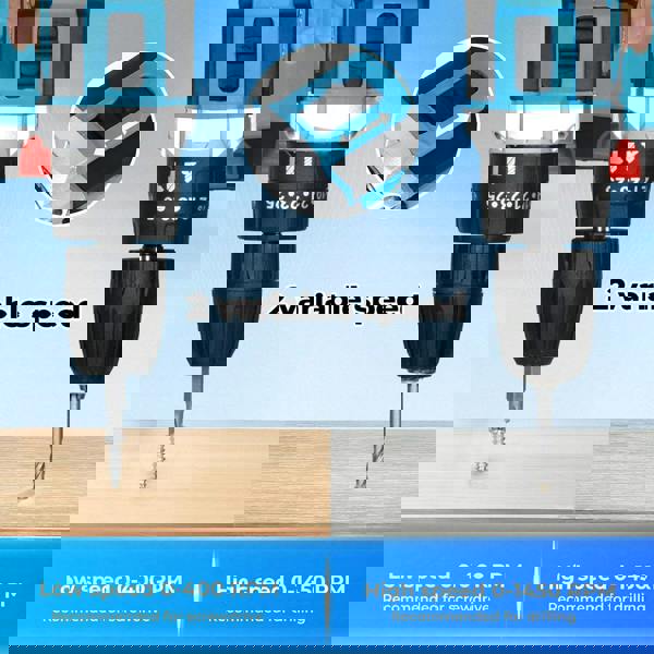 Traderight 2 Battery 21V Cordless Drill Combi Driver Electric Screwdriver Set