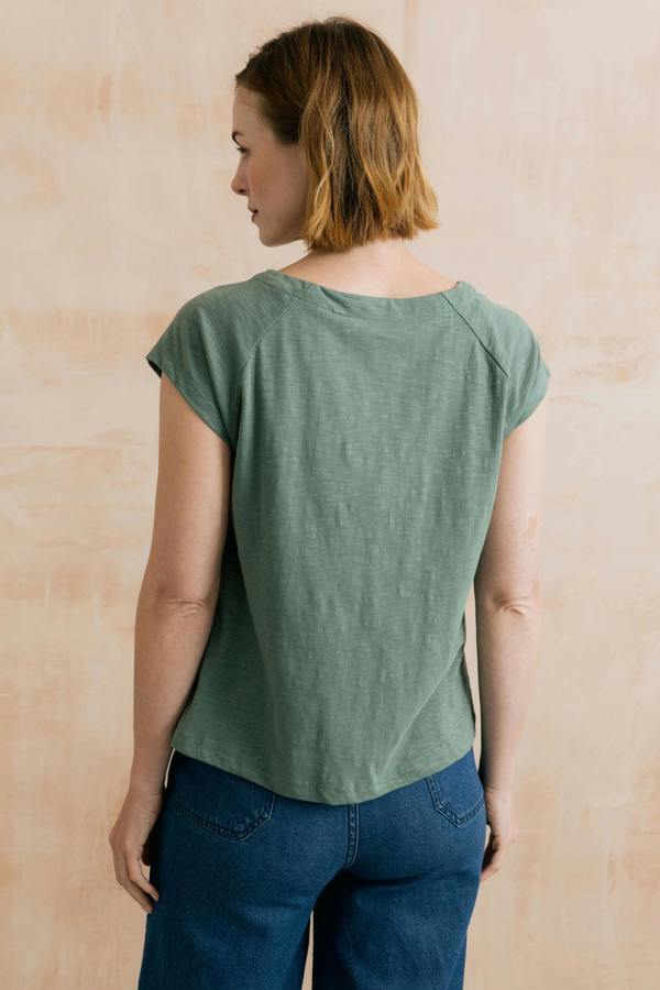 Lily & Me Tidal Organic Cotton T-Shirt Laurel Green
