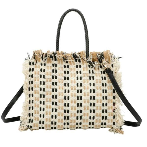 Love EMVY Woven Summer Escape Fringe Tote Bag