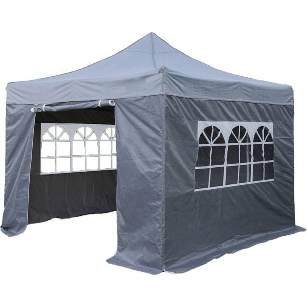 3x6m Pop-Up Gazebo & Side Walls Set GREY - Strong Outdoor Garden Pavillion Tent
