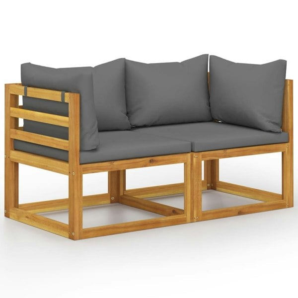 Berkfield 2-seater Garden Bench with Dark Grey Cushions (UK/IE/FI/NO only)