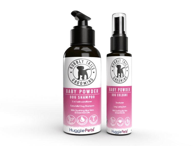 HugglePets Bubbly Tails Dog Shampoo and Deodorising Cologne Spray Set