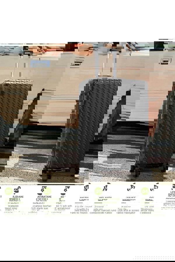 Living and Home Fashion Lightweight Hardside Travel Suitcase, 20" Black