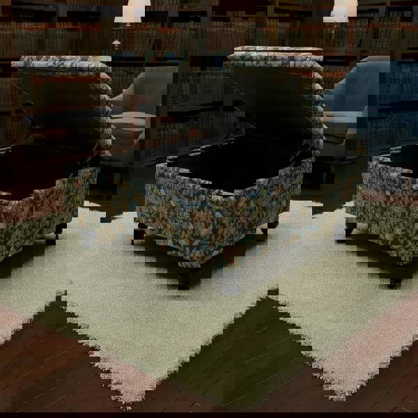 Bespoke living room ottoman coffee table with padded top and solid structure