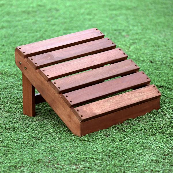 WALPLUS Tioman Hardwood Adirondack Footstool in Teak Oil | Modern Home Decor