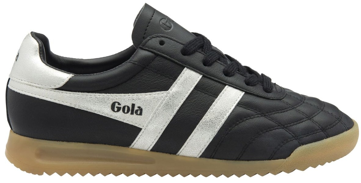 Gola Stadium Leather Women's Trainers - Black/Silver