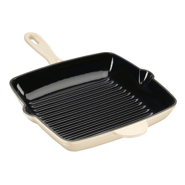 Cook Professional Cast Iron Frying Pan & Skillet 2 Piece Set | Ivory