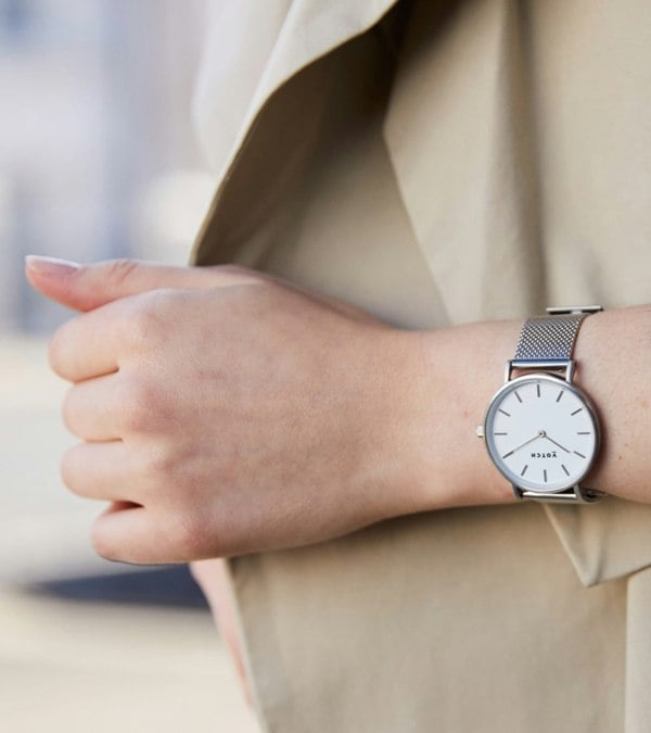 Votch Silver & Silver Watch | Mesh Petite