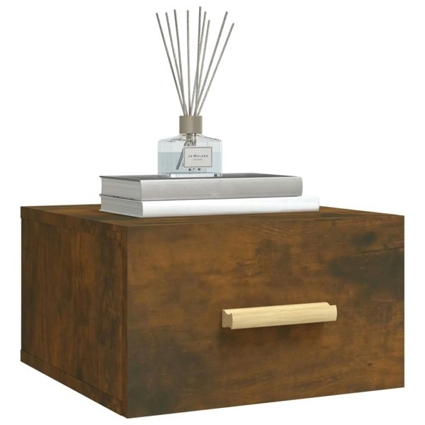 Berkfield Wall-mounted Bedside Cabinet Smoked Oak 35x35x20 cm