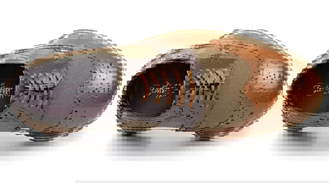 Frank James Lambeth Two Tone Leather Canvas Formal Casual Mens Brogue Shoes