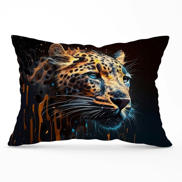 Warren Reed Leapoard Face Splashart On Dark Background Cushions