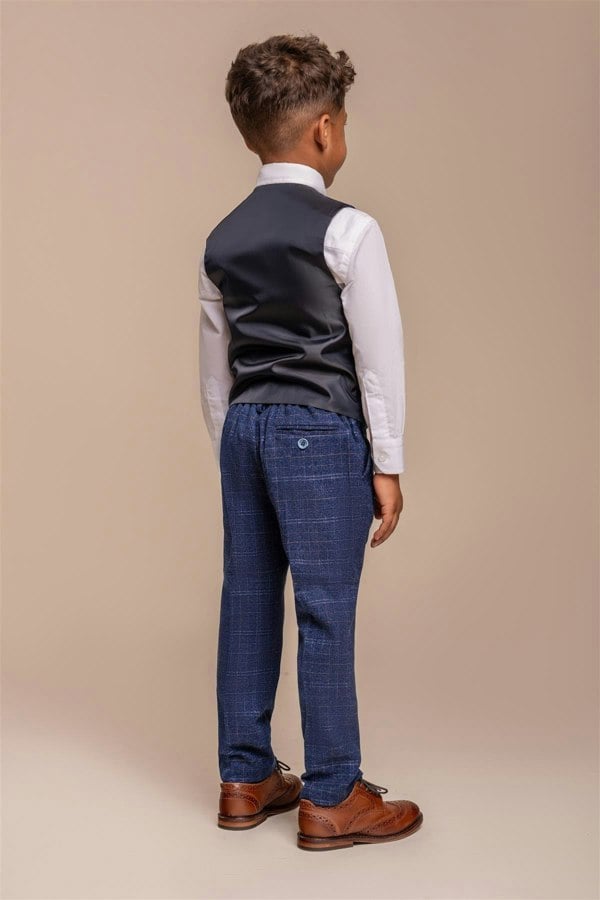 Boys Kaiser Blue Waistcoat With Trouser Back