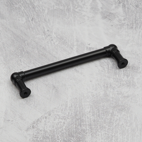 Handle & Home Black Industrial Pipe Style Cabinet D Bar Handle