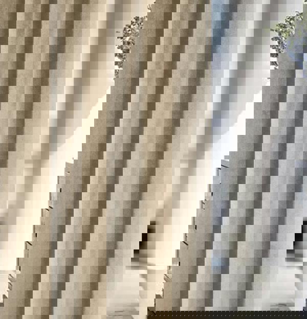 Enhanced Living Cream 100% Blackout Luxury Supersoft Velvet Thermal Eyelet Curtains for Living Room & Bedrooms