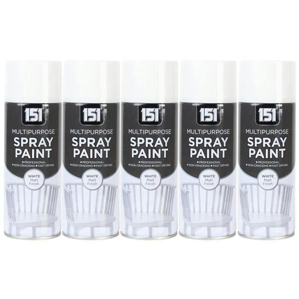 151 5X 151 White Matt Spray Paint 400ml