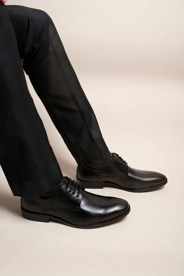 Jaxon Lace Up Derby Formal Dress Work Shoes - Black