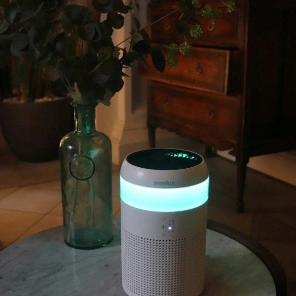 Air purifier around Christmas decorations