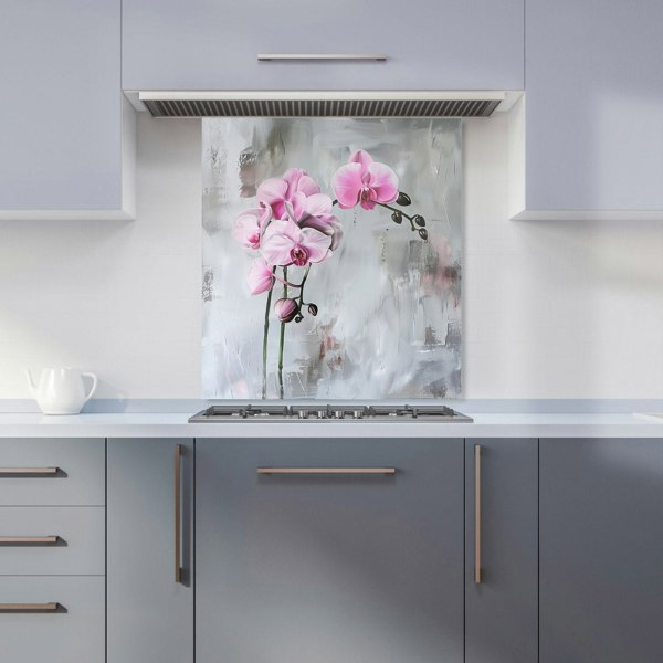 Warren Reed - Designer Pink Orchids Kitchen Splashback