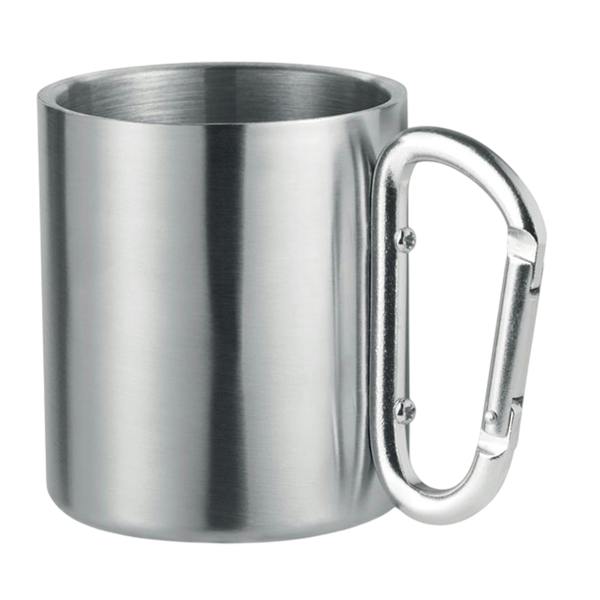 MidOcean Trumbo Metal Carabiner Clip Mug - Matt Silver - 
