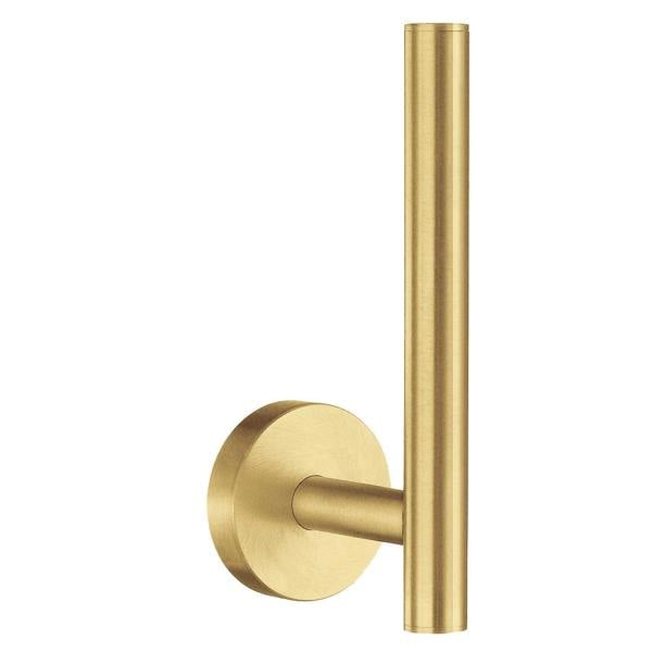Brushed brass spare toilet roll holder